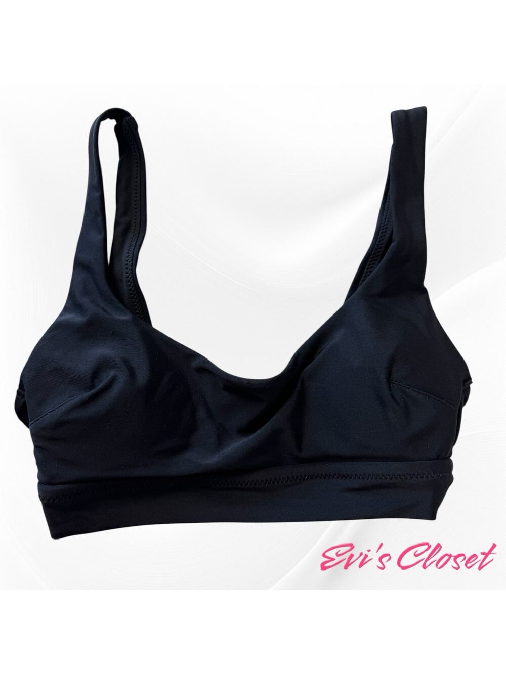 Aerie Swimwear Women's Bikini Top Black Padded Square Back Scoop Neck Sz XXS NWT